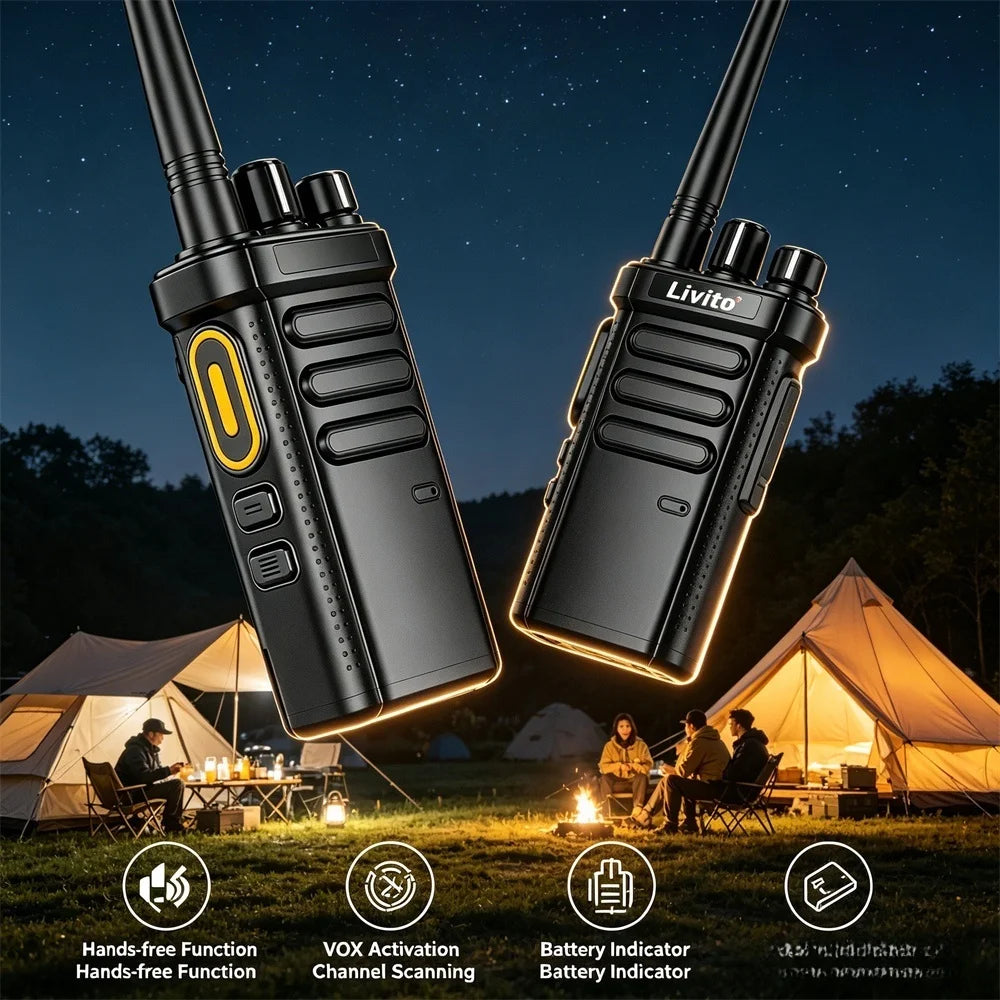 Motolola Analog Walkie Talkie 9800mAh 8W Long Range Two-Way Radio USB-C Fast Charge 16CH K-Type Headset Pro Radio for Camping