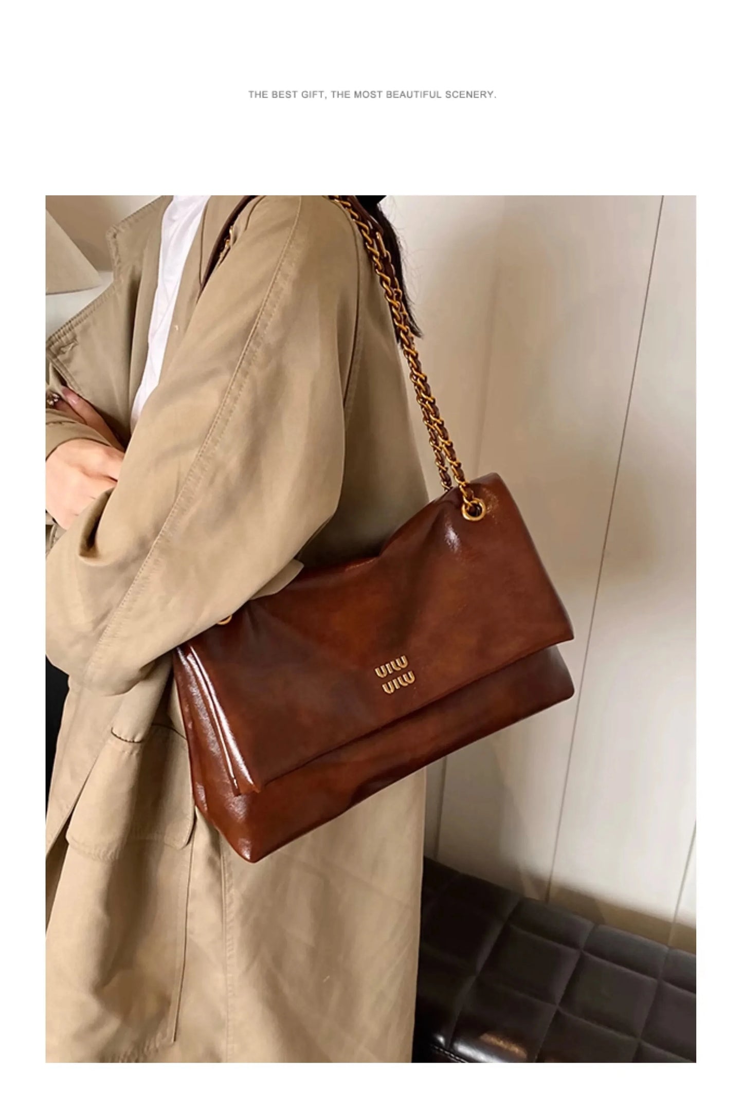 High-quality designer large-capacity underarm tote bag female 2026 new wild light luxury high-end commuter chain messenger bag