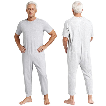 Men Women Special Needs Adaptive Clothing Elderly Alzheimer ASD Anti-Strip Jumpsuit Back Zipper Bodysuit Daily Wear Homewear