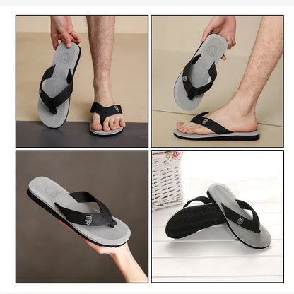 Men Flip Flops Beach Sandals Summer Slippers Non-Slip Casual Flat Shoes 2024 Slippers Indoor House Shoes For Men Outdoor Slides