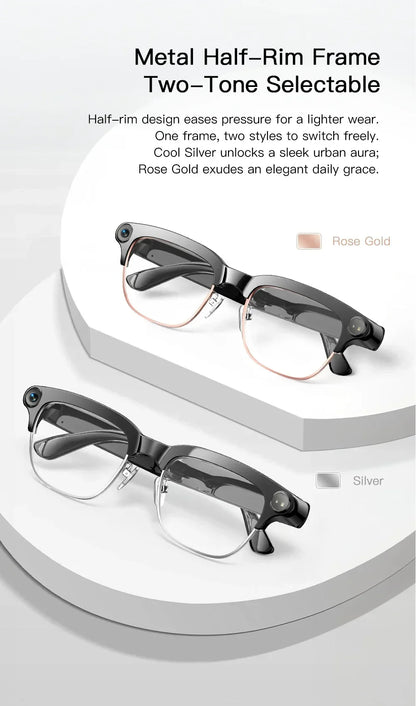 New Smart Glasses Take Photos and Videos Real-Time Translation Voice Assistant Translation 2GB Memory 800W Camera Smart Glasses