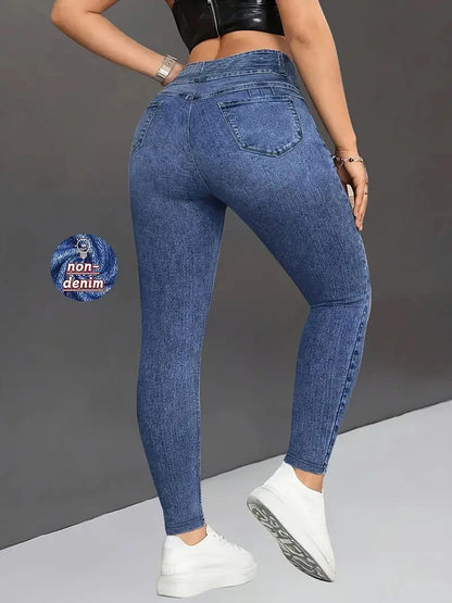 Women's Imitation Comfortable Tummy Control Fitness Gym Yoga Pants Daily Wear Tummy Control Hip Lifting Skinny Yoga Pants