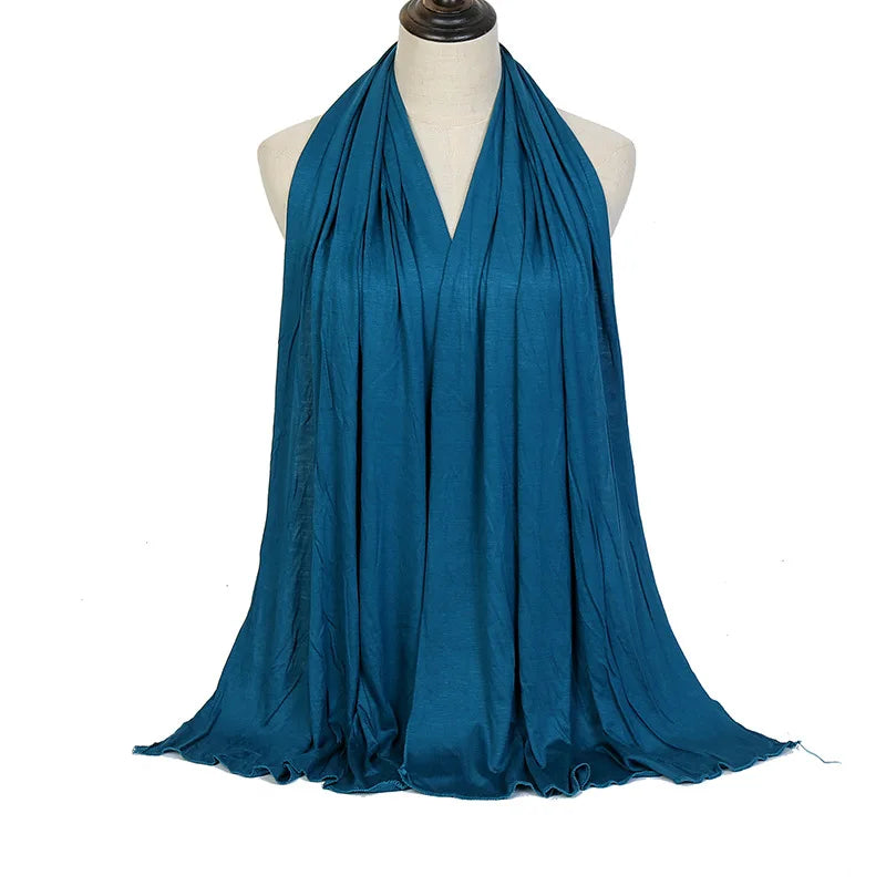 Ramadan Modal Cotton Jersey Hijabs For Woman Long Muslim Shawl Plain Soft Turban Niqab Head Wraps Scarf Women Hijab