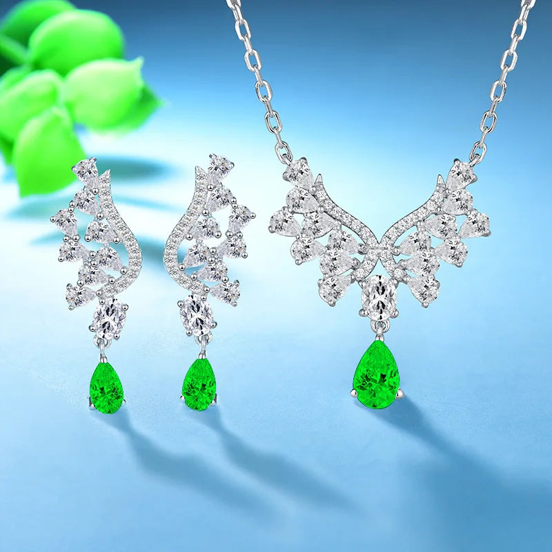 S925 Sterling Silver Necklace Moissanite Necklace Sweet Water Drop Zircon Pendant Necklace Female