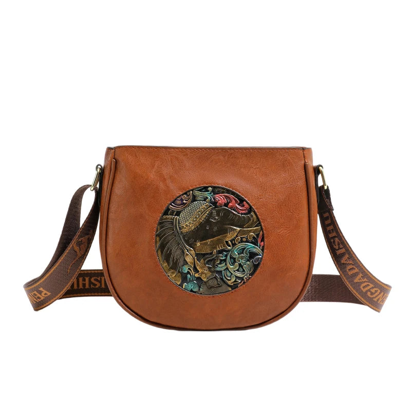 Vintage 3D Floral Embossed Crossbody Bag Soft Leather Elegant Shoulder Bag Luxury Handbag Women Bags Designer Mother Ladies Sac