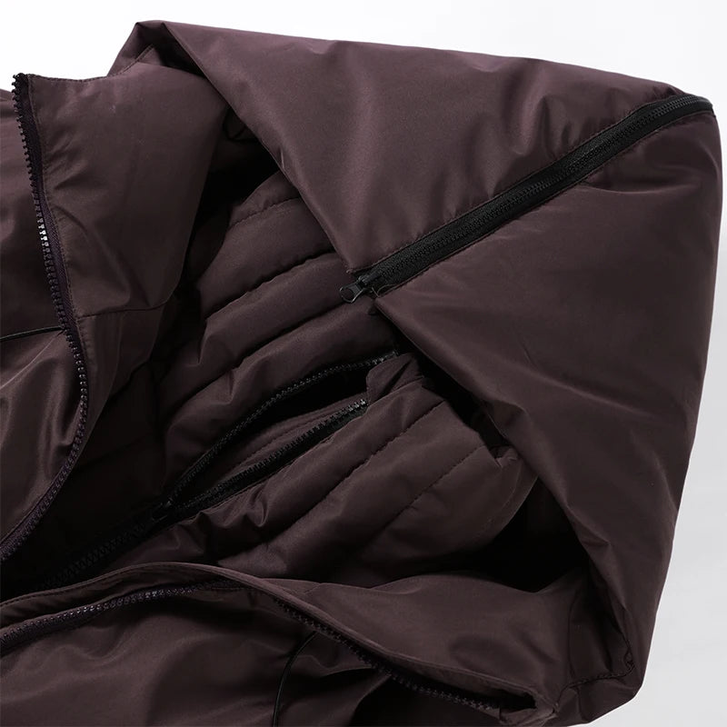 Detachable Sleeve Hooded Quilted Jackets 2026 Winter Ladies Solid 2-in-1 Zippers Waistcoat Cotton Coats Women's Warm Outwear