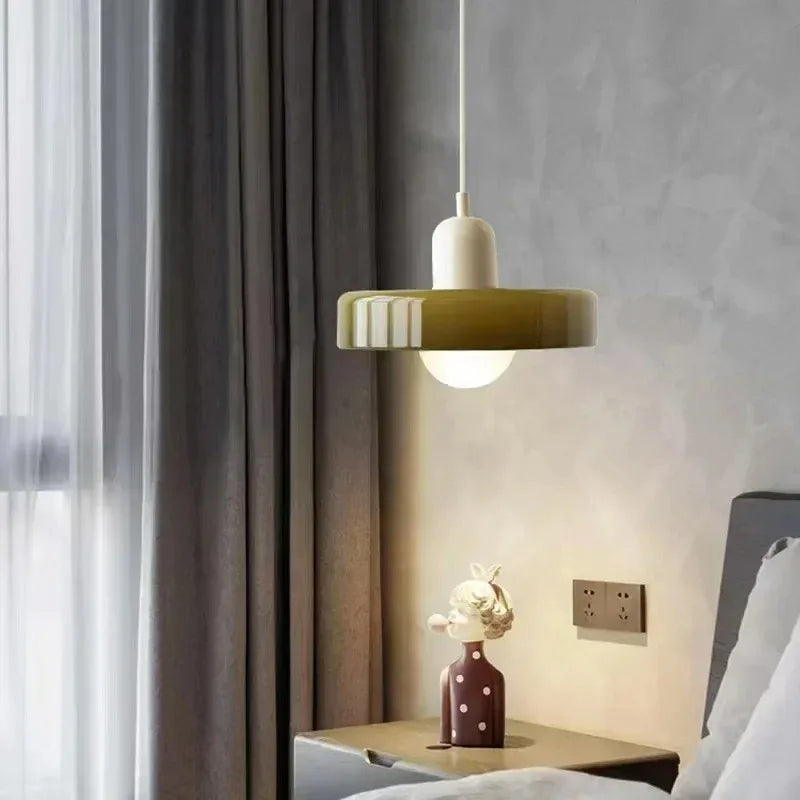 Nordic Retro Glass Pendant Lamps Indoor E27 LED Chandelier Living Room Dining Room Bedroom Kitchen Decorative lights Fixture