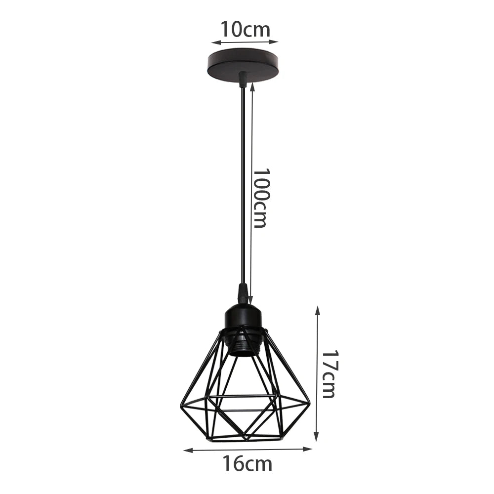Retro Pendant Lamp Iron Frame Ceiling Lighting Paint Restaurant Teahouse Chandelier Indoor Wrought Metal Modern Pendant Lights