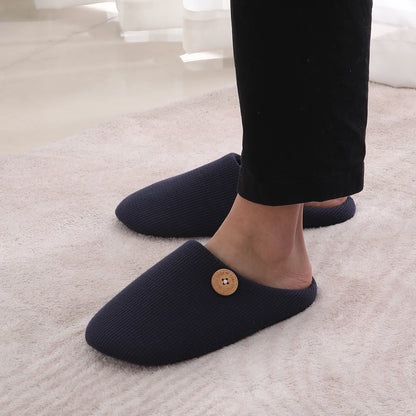 Comwarm Winter Warm Cotton Slippers For Women Men Flats Soft Non-slip Fluffy Shoes Design Slides Couple Indoor House Slippers