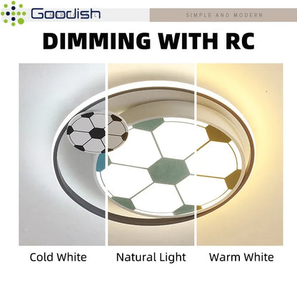 Children Modern Football Ceiling Lights LED Lamp for Boy's Bedroom Kids Study Living Dining Room Art Home Decoration Chandelier
