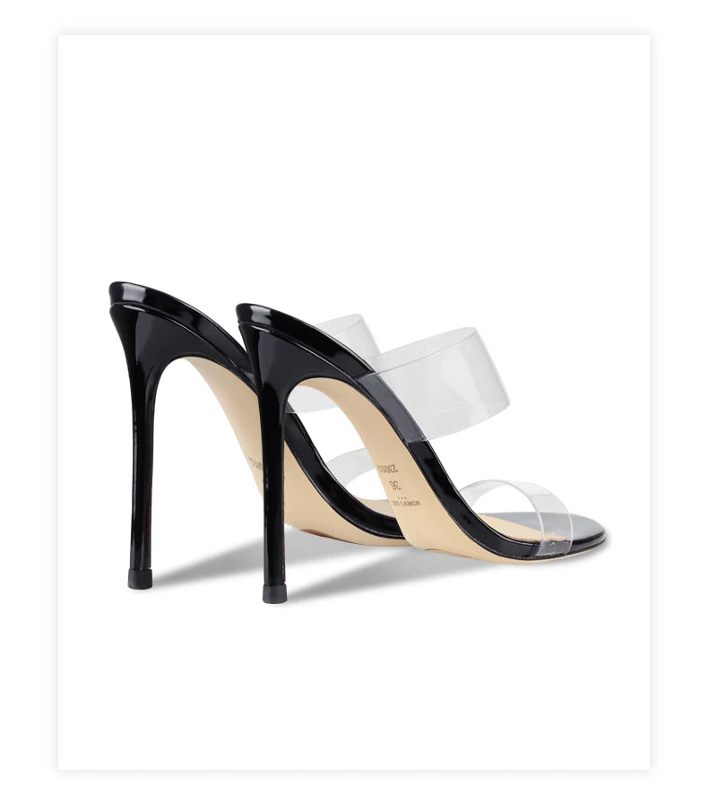 Luxury Women's Shoes Women's Sandals Summer New Open Toe Transparent PVC High Heels Shoes Ladies Fashion Elegant Sexy Pumps 8cm