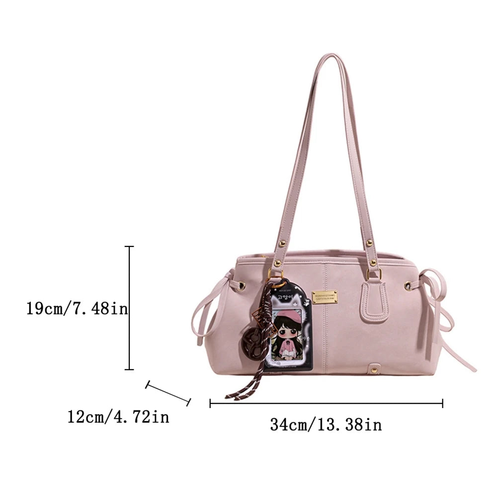 Vsper Y2K Shoulder Bags For Women Dual Straps Large Capacity Doctor Bag With Ornament 2026 Latest Trend Luxury Designer Handbags