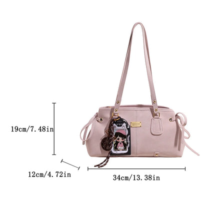 Vsper Y2K Shoulder Bags For Women Dual Straps Large Capacity Doctor Bag With Ornament 2026 Latest Trend Luxury Designer Handbags
