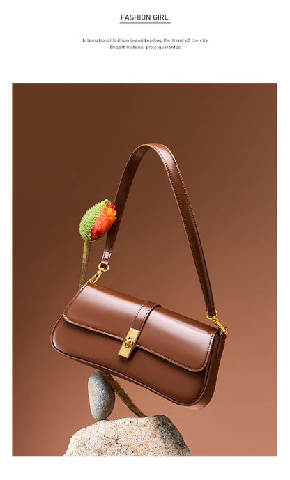 YANATARI Underarm Cowhide Genuine Leather Handbags Women Vintage Shoulder Bag Female Crossbody Bags Luxury High Quality 2025