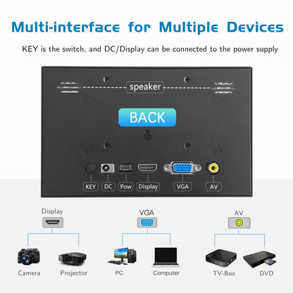 AV/DC/HD/VGA Multi Interface Display 7 Inch PC Second Screen Raspberry Pi Display for Pi3 Pi4 AIDA64 Switch
