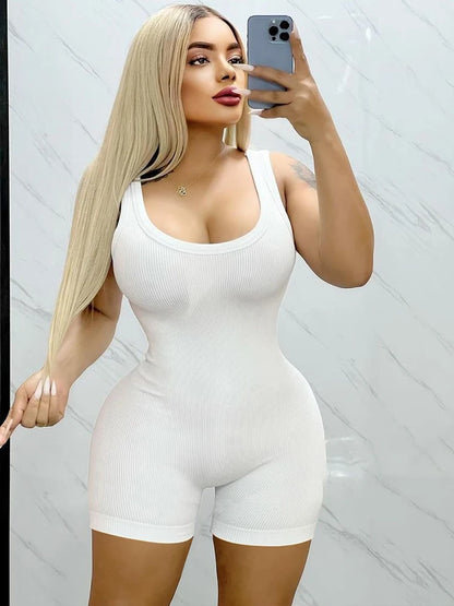 Dulzura Women Sleeveless Bodycon Streetwear Romper Playsuit Short Jumpsuit 2024 Summer Clothes Wholesale Items For Business