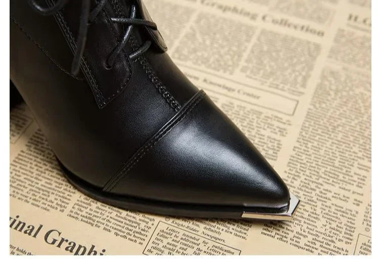 8cm High Heels Women's Ankle Boots Pointed Fashion Shoes Dress Designer Women's Boots 2025 Winter Sexy Chelsea Botas De Mujer
