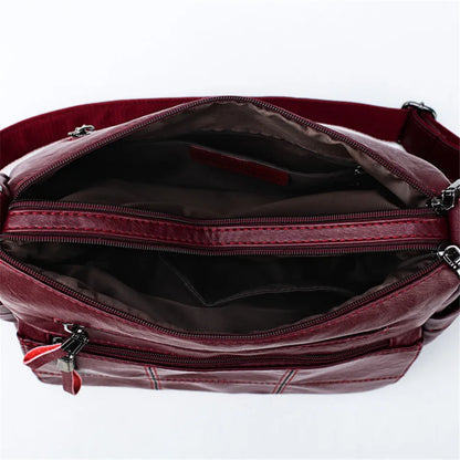 2 Layers Genuine Brand Leather Shoulder Messenger Luxury Handbags Women Bags Designer High Quality Crossbody Bags for Women Sac