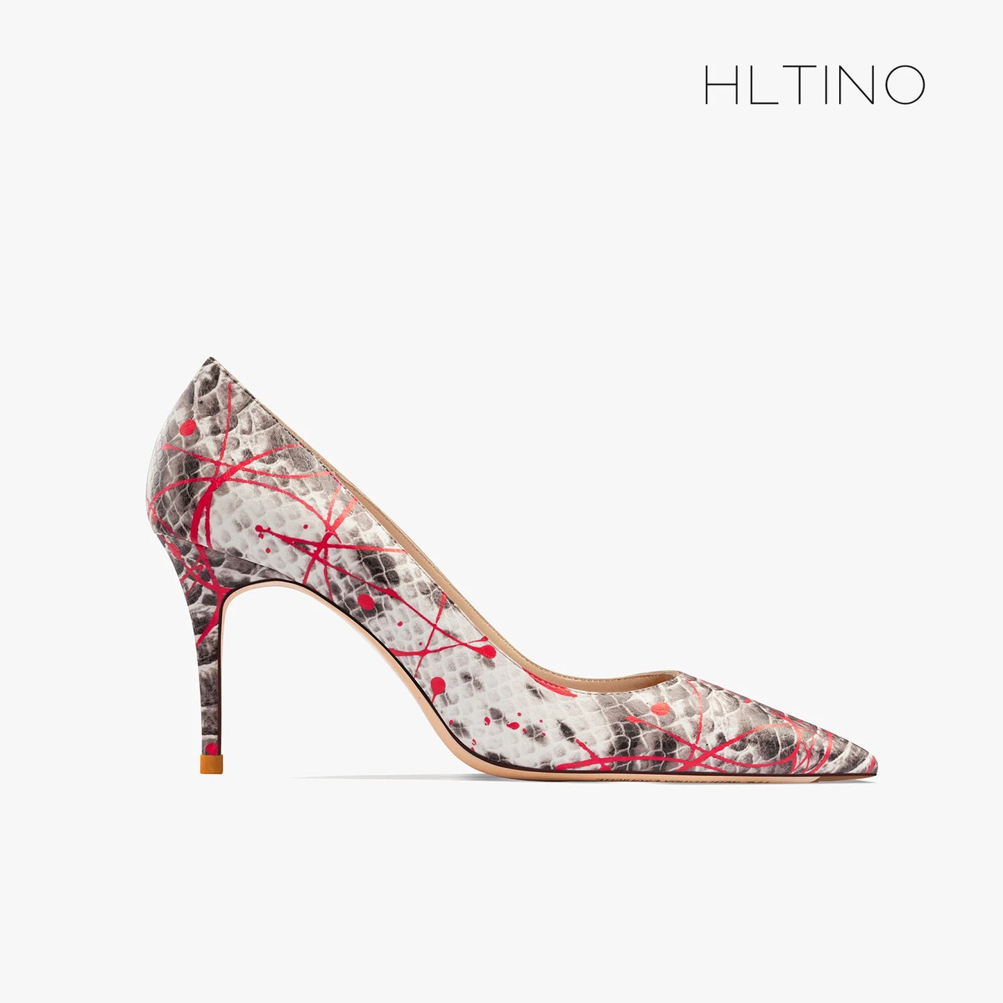 Elegant Woman Heel Shoes New Serpentine pattern Pointed Toe Shallow High Heels Fashion Party Pumps Luxury Designer Women's Shoes