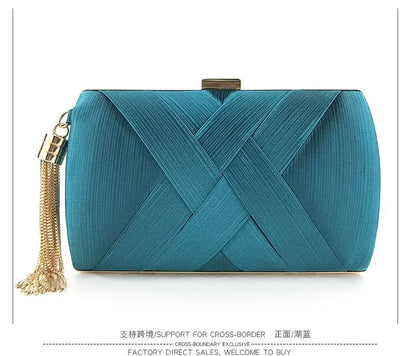 2024 New Fashion Women Evening Bags Tassel Ladies Clutch Purse Shoulder Chain Wedding Party Handbags Bags