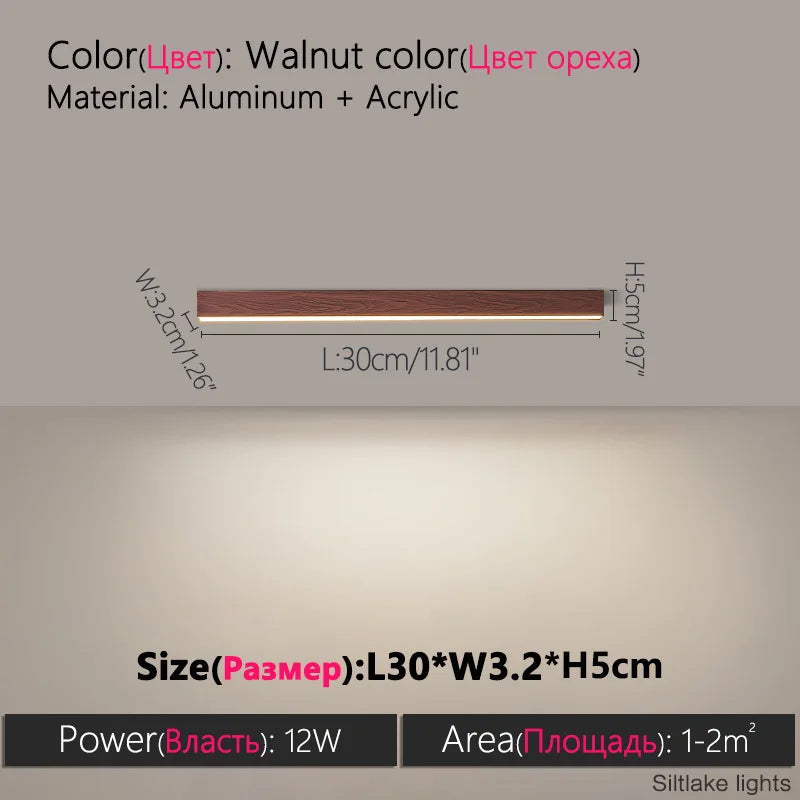 Modern Long Strip Ceiling Light Surface Mounted Minimalist Aisle Lamp Living Room Bedroom Kitchen Home Office LED Lighting