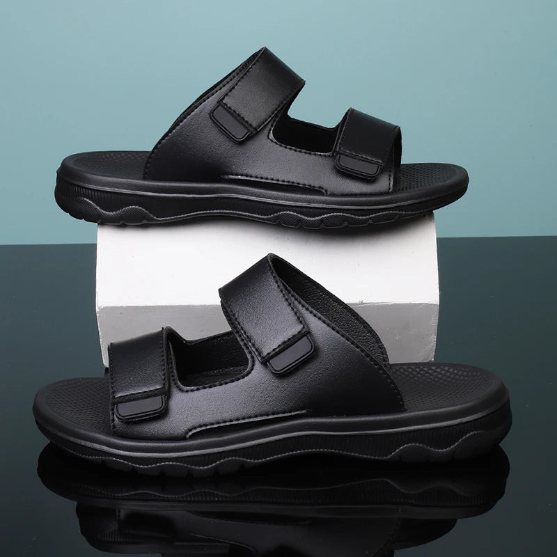 Men Slippers Shoes Solid Color Slip On Casual Beach Slides Mens Thick Sole Anti Slip Shoes for Men 2024 Summer Fashion Sandals