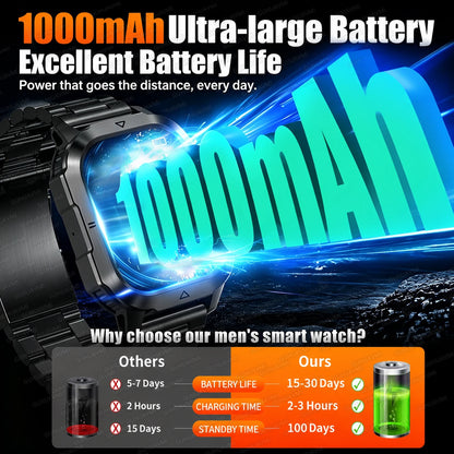 New Custom Co branded Men Transformers Smart Watch Outdoor 100mAh Battery GPS Flashlight BT Call Waterproof Sports Smartwatches