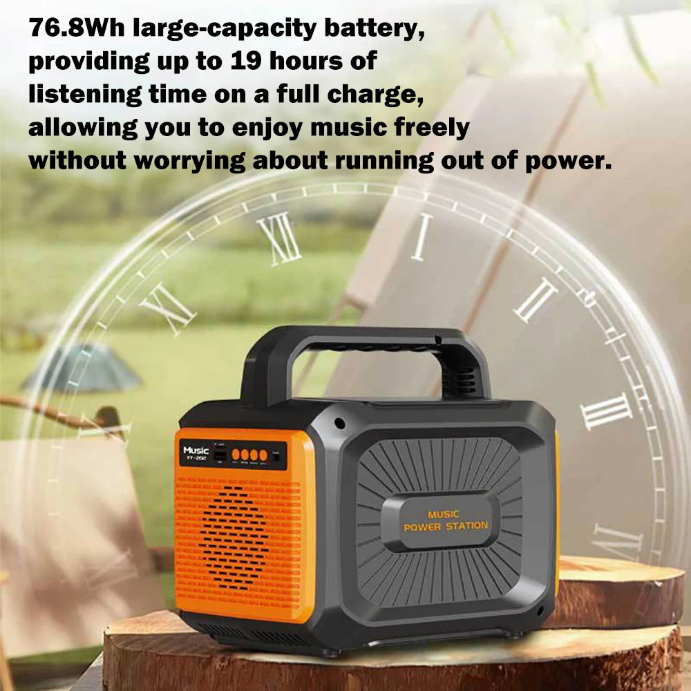Gaiaray 100W Portable Power Station LiFePO4 Charge Station 76.8Wh Solar Generator With Bluetooth Speaker FM for Camping Travel