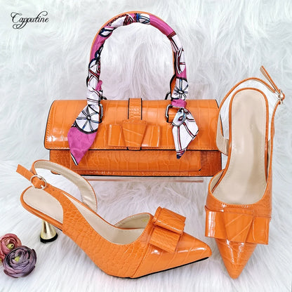 White Women Shoes And Bag Set African Ladies High Heels Pumps Match With Handbag Fashion Sandals Clutch Femmes Sandales YM2302