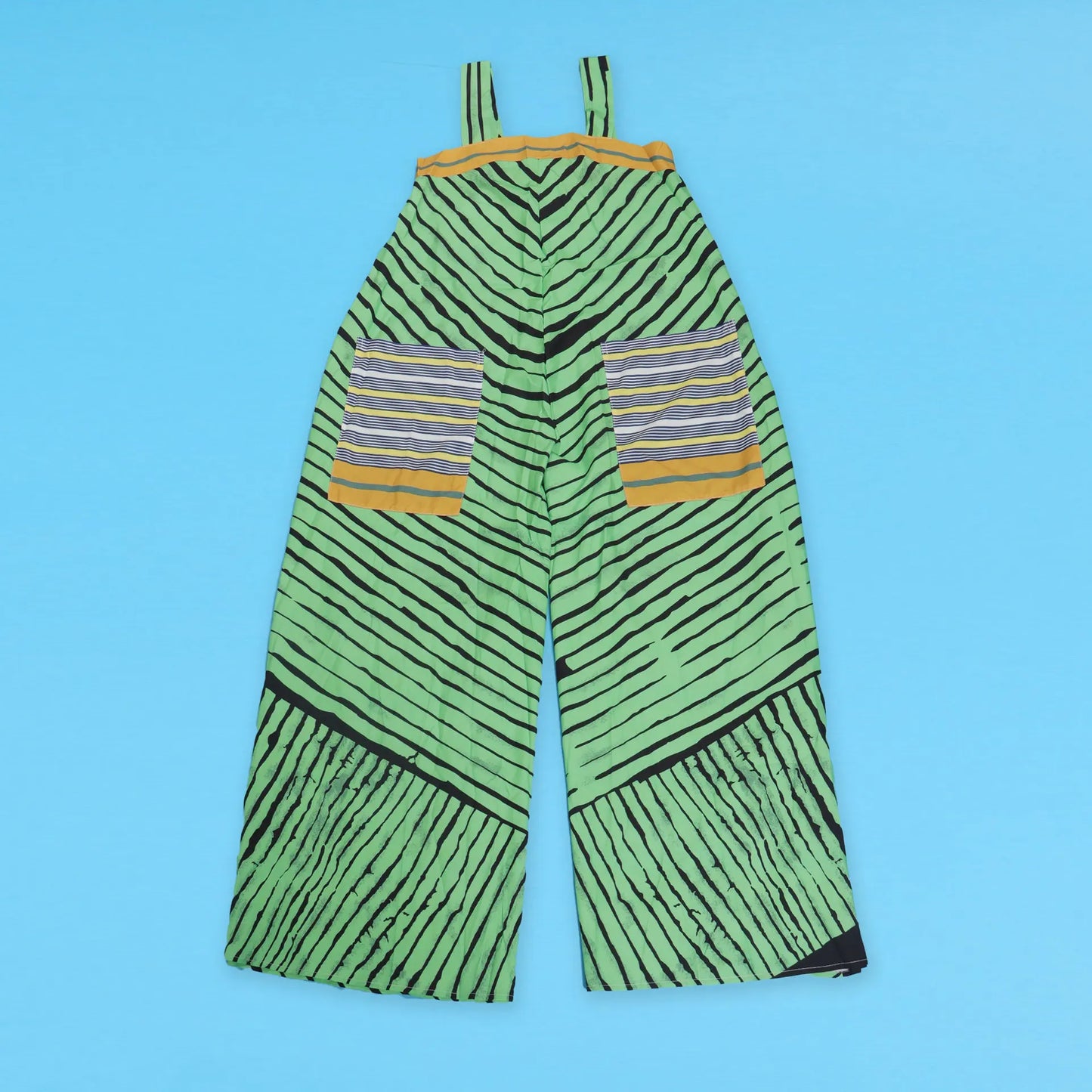 Jumpsuits Women Sling One Piece Print Striped Sleeveless Overalls Wide Leg Long Pants Loose Casual Rompers Elegant Splice