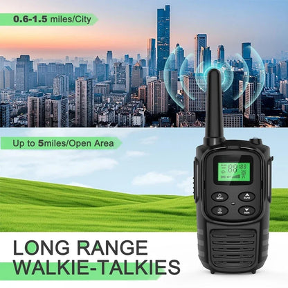 2PCS Kids Portable Outdoor Children Two Way Radio UHF Receiver Walkie-Talkie Radio Comunicador Mini Walkie Talkie For Boys Girls