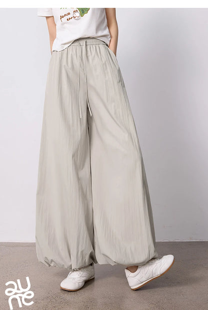 TOYOUTH Women's Wrinkle-Resistant Wide Leg Pants 2026 Summer New Straight Cut Bud Trousers, Travel Friendly
