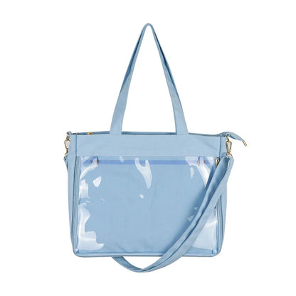 Big Ita Bag Black with Insert Japanese Cute Clear Women Double Straps Girls Kawaii Transparent Shoulder Bag Purses and Handbags