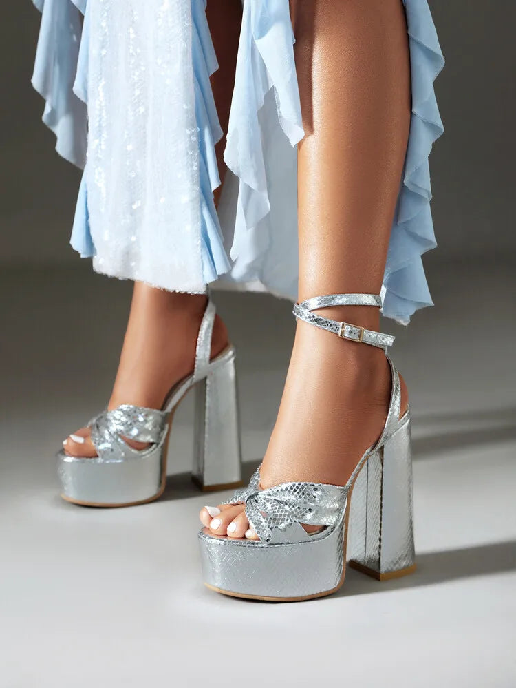 NASBAVI Luxury Summer Shoes for Women Sandals Platform High Heels Pink Silver Gladiator Flip Flops Female Party Wedding Shoes