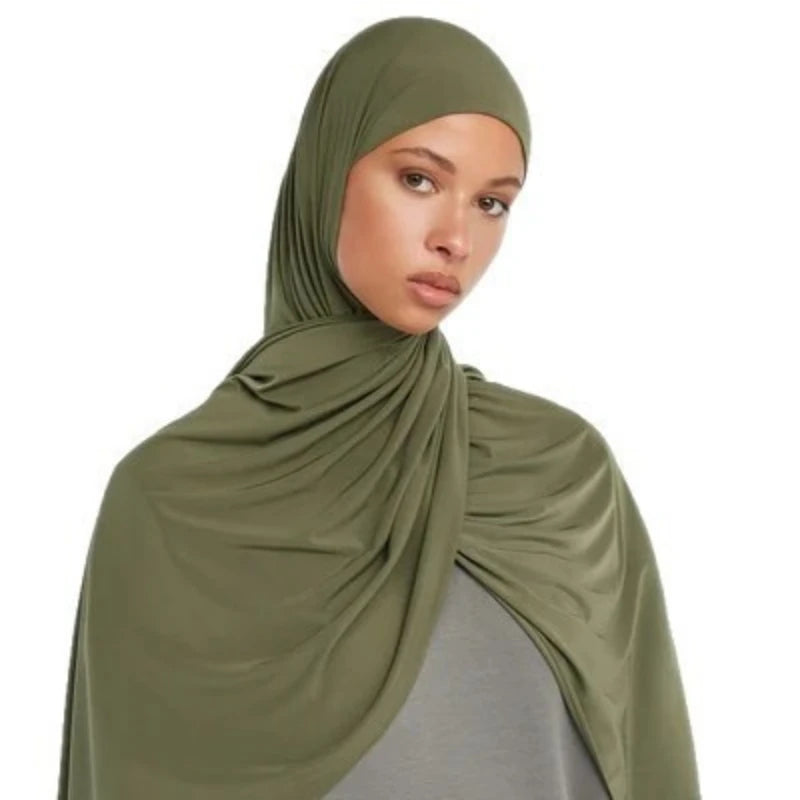 New Premium Liquid Jersey Hijab Scarf Shawl Malaysia Head Scarf Headwraps Muslim Fashion Turbans for Women Turban Ramadan Hijabs
