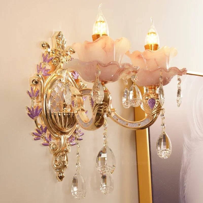 Zinc Alloy Crystal Chandelier Modern Living Room Decoration  Lighting European Restaurant Bedroom Candle  Lamps