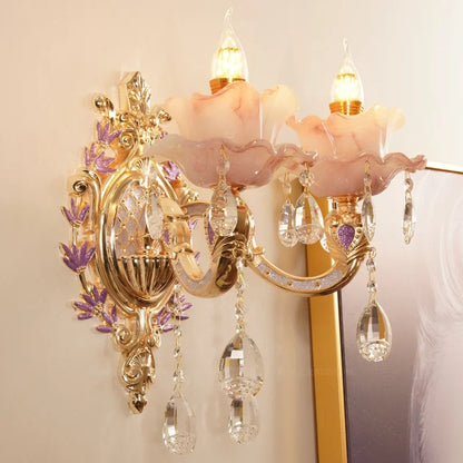 Zinc Alloy Crystal Chandelier Modern Living Room Decoration  Lighting European Restaurant Bedroom Candle  Lamps