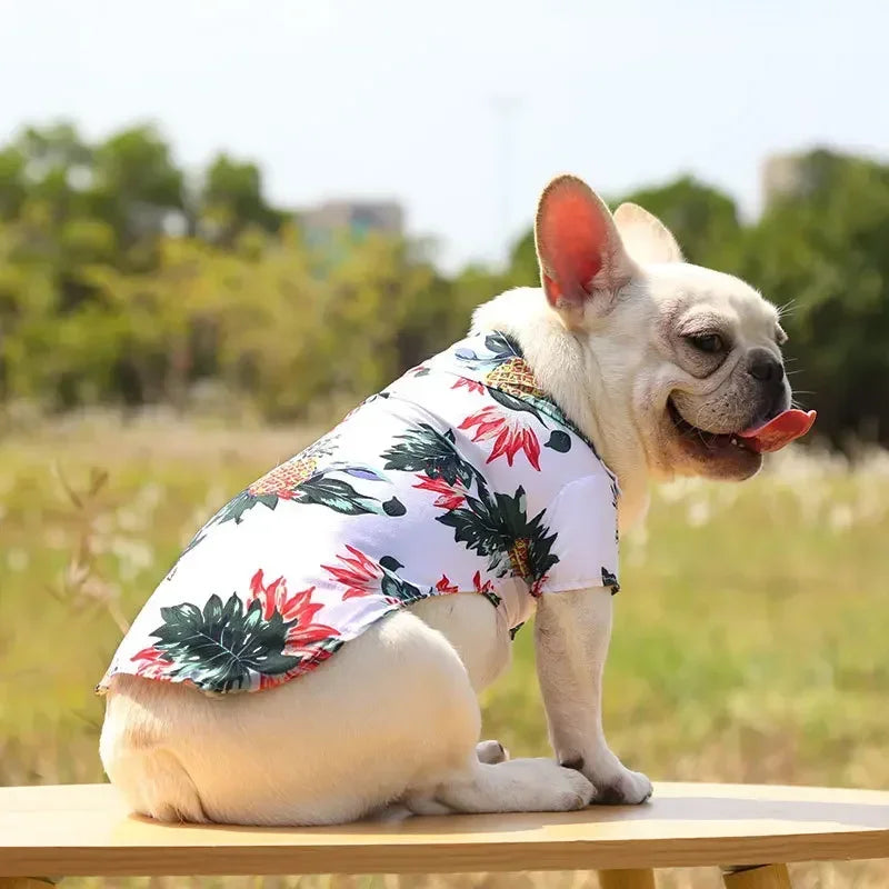 Hawaiian Style Pet Dog Clothe Summer SandBeach Dog Shirts for Small Medium Dogs Puppy Cat Clothing Ropa Perro Pug French Bulldog