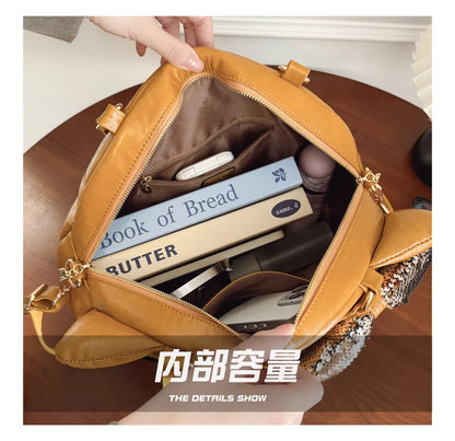 Luxury Designer Women Soft Leather Shoulder Bag Commuter Handbag Fashion Female Crossbody Bags Ladies Casual Tote Bag Sac A Main