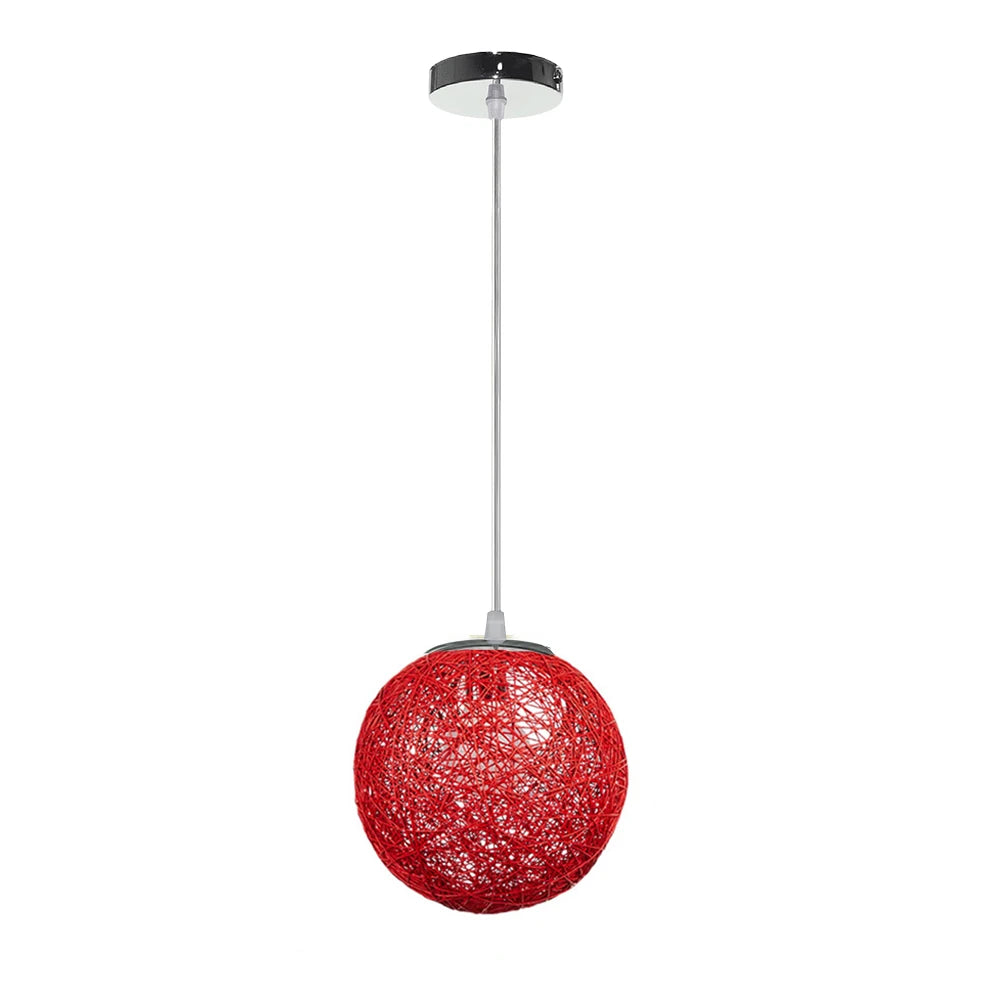 Nordic Hand-woven Rattan Pendant Lights Ceiling Chandelier Modern Hanging Lamps Restaurant Living Room Kitchen Lighting Fixtures