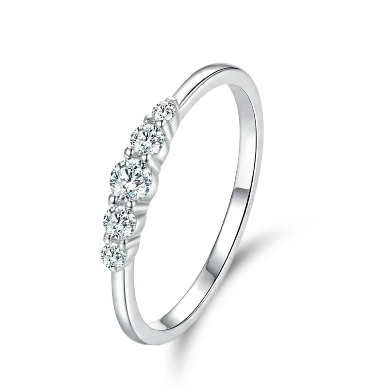 925 Sterling Silver Fashion Gorgeous Shiny Round Zircon Ring For Women Engagement Wedding Party Luxury High Quality Fine Jewelry