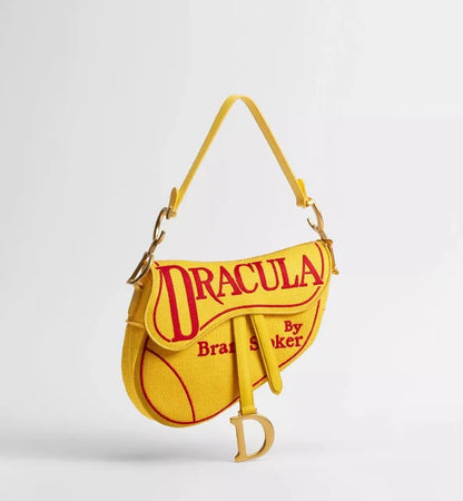 Luxury Saddle Bag Women Master Quality Yellow and Red Book Cover Embroidery Shoulder Bag Elegant Trend Beautiful Crossbody Bag