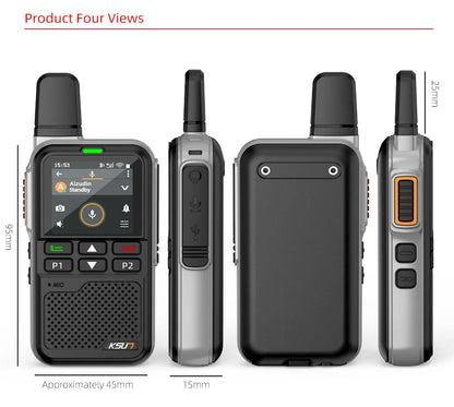 Global 4G Wifi Radio Blue-tooth Two Way Radio Long Range Ulimited Distance Walkie Talkie Compatible Zello APP KSUN ZL38