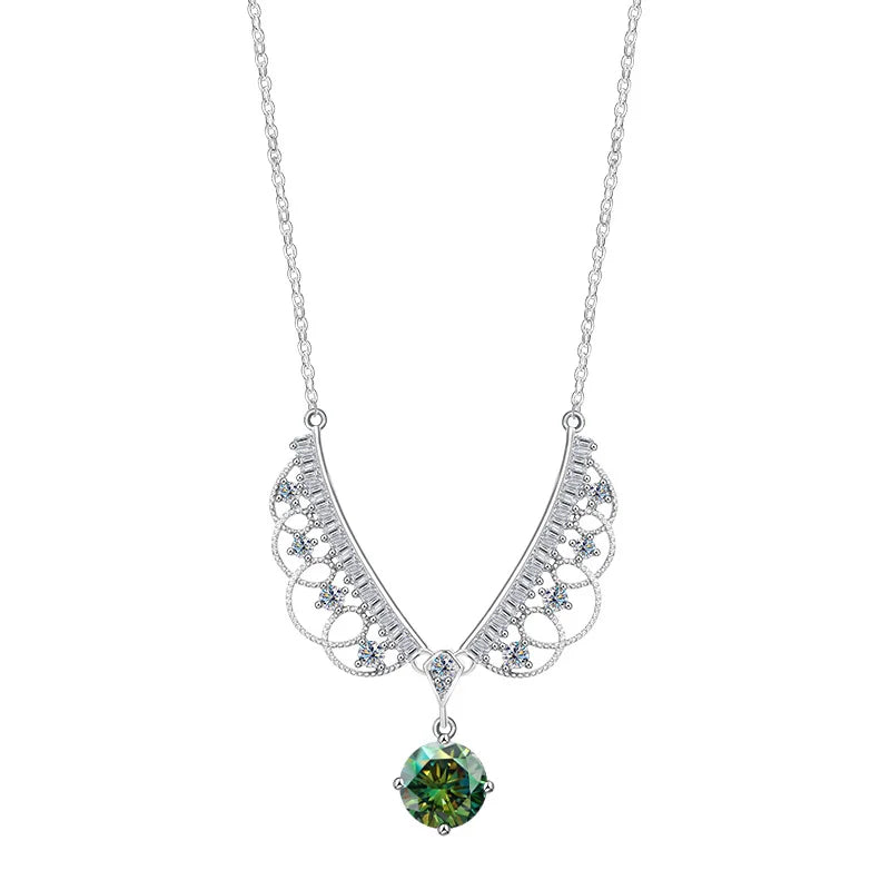 TY 925 Sterling Silver Moissanite Lace Necklace Women D-Color Moissanite Brand Necklace 1Carat Lab Moissanite Luxury Jewelry