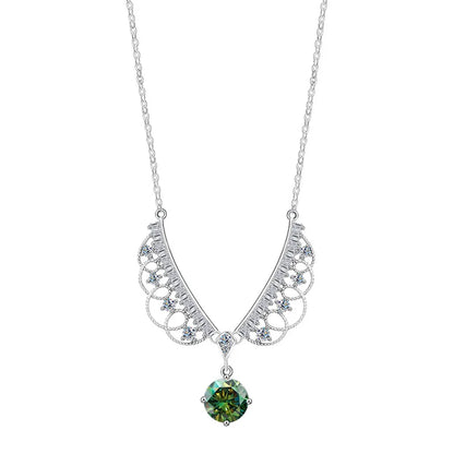 TY 925 Sterling Silver Moissanite Lace Necklace Women D-Color Moissanite Brand Necklace 1Carat Lab Moissanite Luxury Jewelry