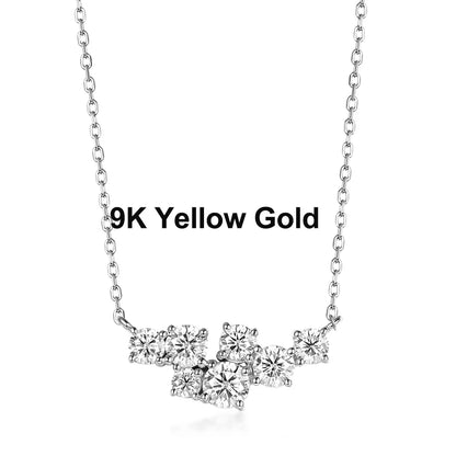 Kuololit 58514K 10K 9K Moissanite Necklace for Women Solid Rose gold Luxury Pendant For Engagement Party Anniversary With Chain