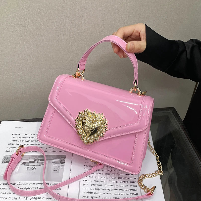 Light Luxury Burgundy Handbags for Women Trendy Versatile Buckle Flip Shoulder Bags Female Casual Commuting Chain Crossbody Bag