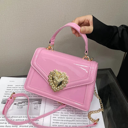Light Luxury Burgundy Handbags for Women Trendy Versatile Buckle Flip Shoulder Bags Female Casual Commuting Chain Crossbody Bag
