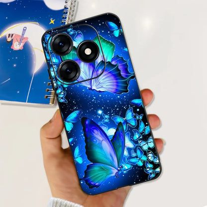 Phone Case For Tecno Spark 10 10C 2023 Fashion Flower Cat Butterfly Soft Silicone TPU Cases For Tecno Spark10 Spark10c KI5q KI5k