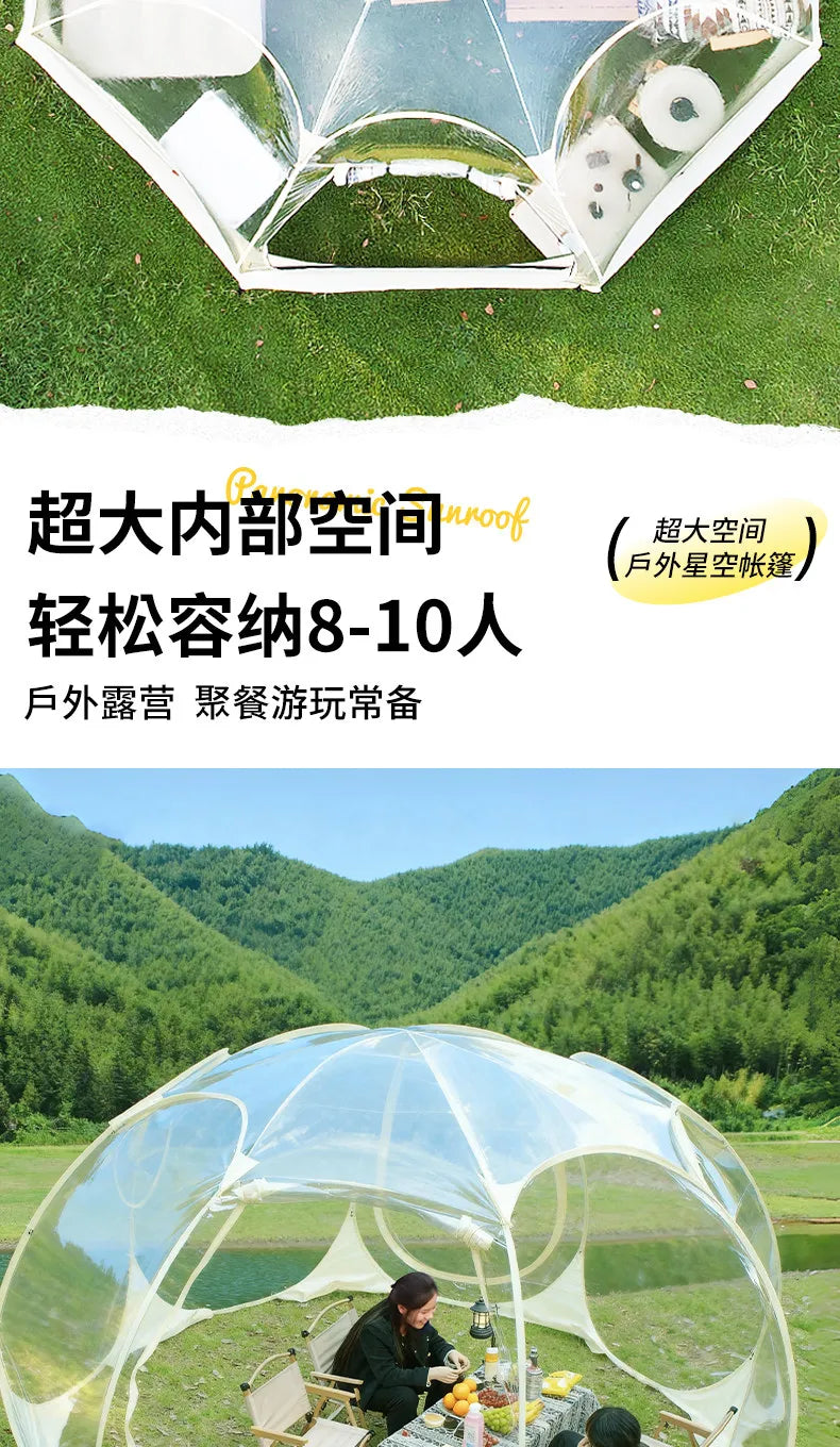 Transparent Bubble Tent for Winter Camping,Insulated Windproof Geodesic Dome Tent with Stargazing Skylight,Outdoor Glamping Tent